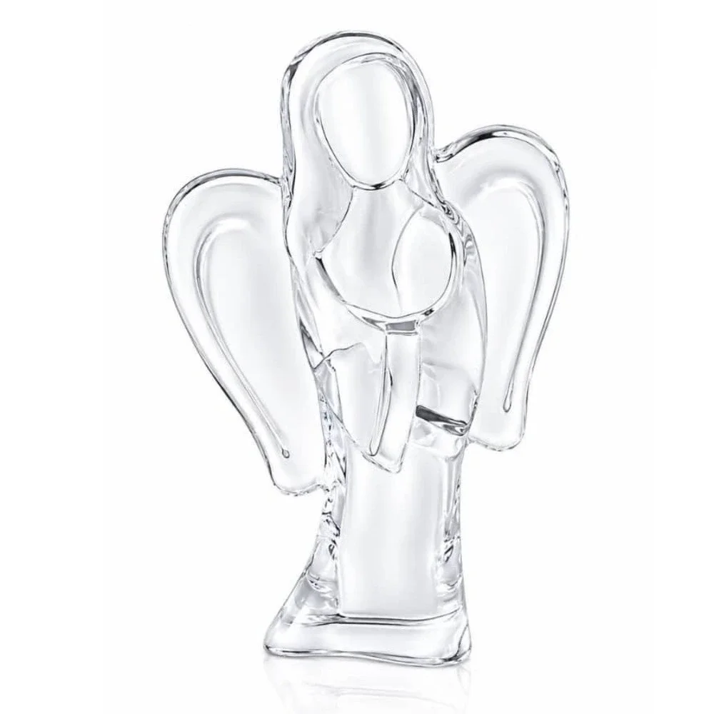 Teleflora Crystal Praying Angel Figurine Clear 24% Lead Bohemian Glass